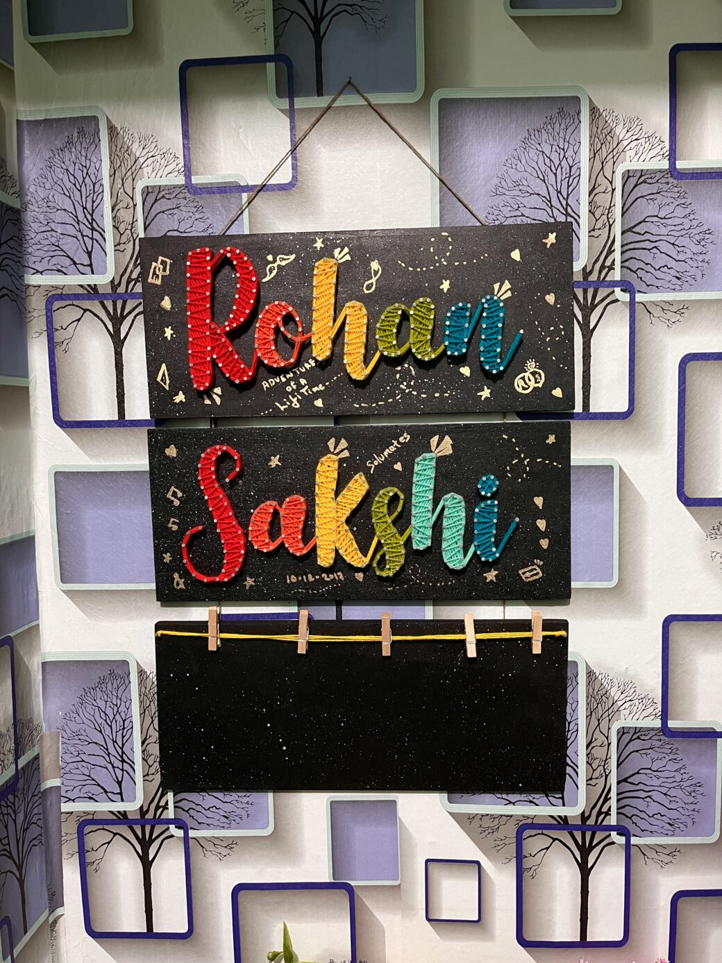 Beautiful Name String Art With Photo Clips